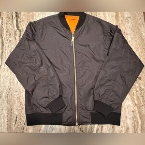 Vintage MA-1 Rothco Flight Bomber Jacket Men 3XL USAF Black Orange Reversible